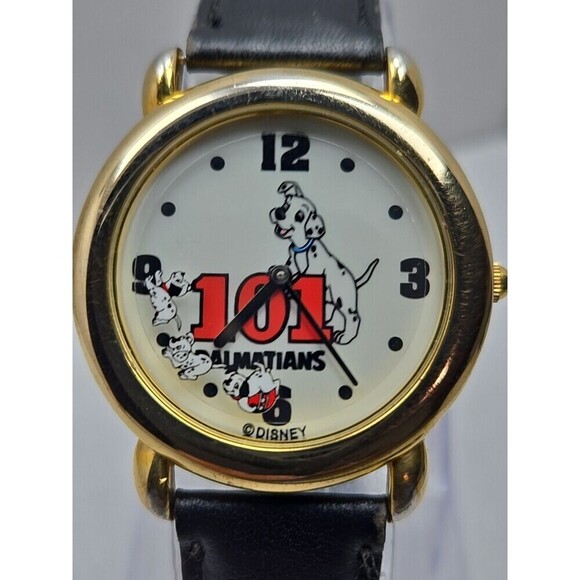 Rare Vintage Disney Mickey Inc 101 Dalmatians Rotating Watch Gold New Battery main image 14